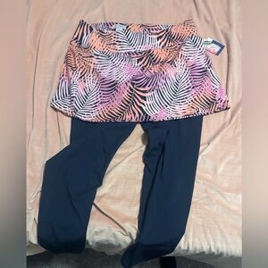 Tommy Bahama Everyday Active Skirted Leggings Women’s XL Tropical Print